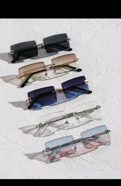 5pairs men rimless square lens fashion glasses