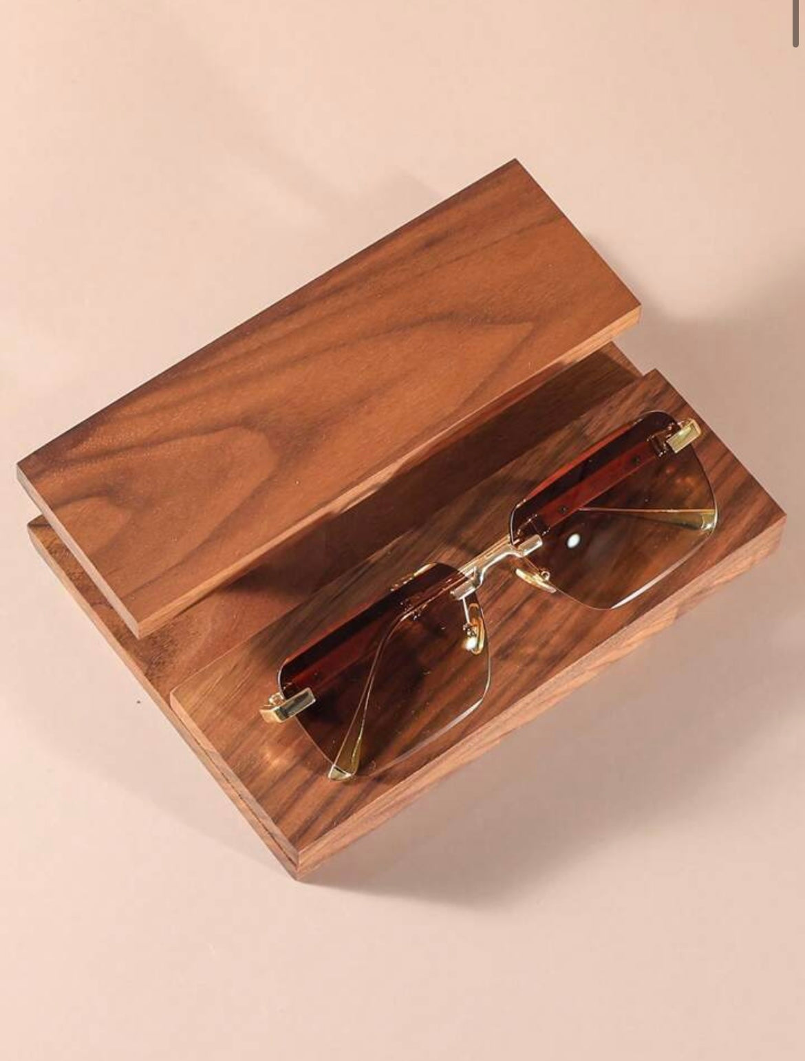 1Pair Rectangular Metal Frame sunglasses