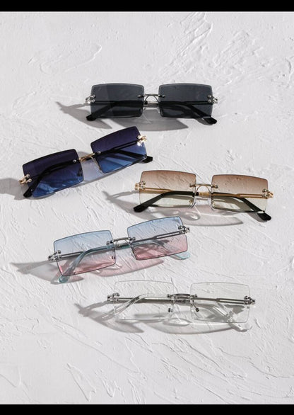 5pairs men rimless square lens fashion glasses