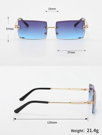 2 pairs Rimless fashion sunglasses