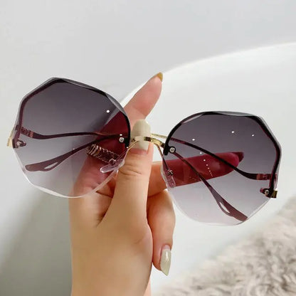 Women's Stylish Rimless Sunglasses With Gradient Lenses