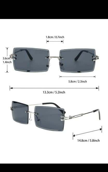 5pairs men rimless square lens fashion glasses