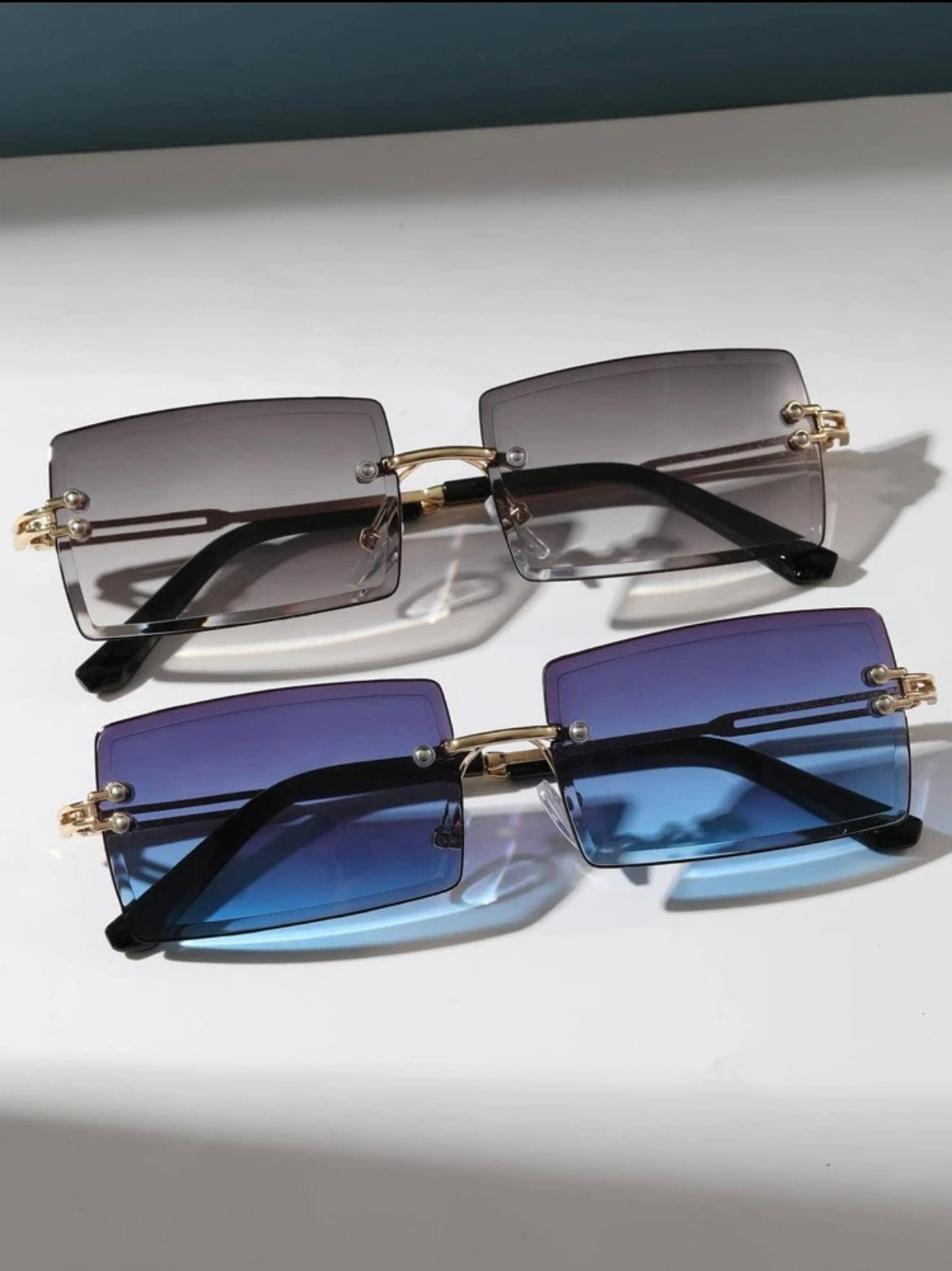 2 pairs Rimless fashion sunglasses