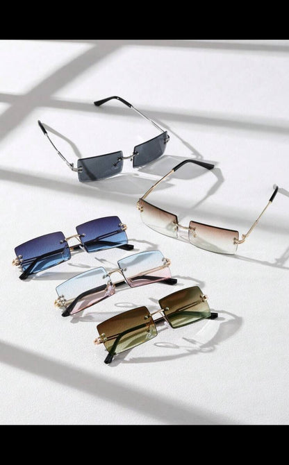 5pairs men rimless square lens fashion glasses