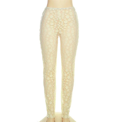 Dotted Mesh Stacked Leggings