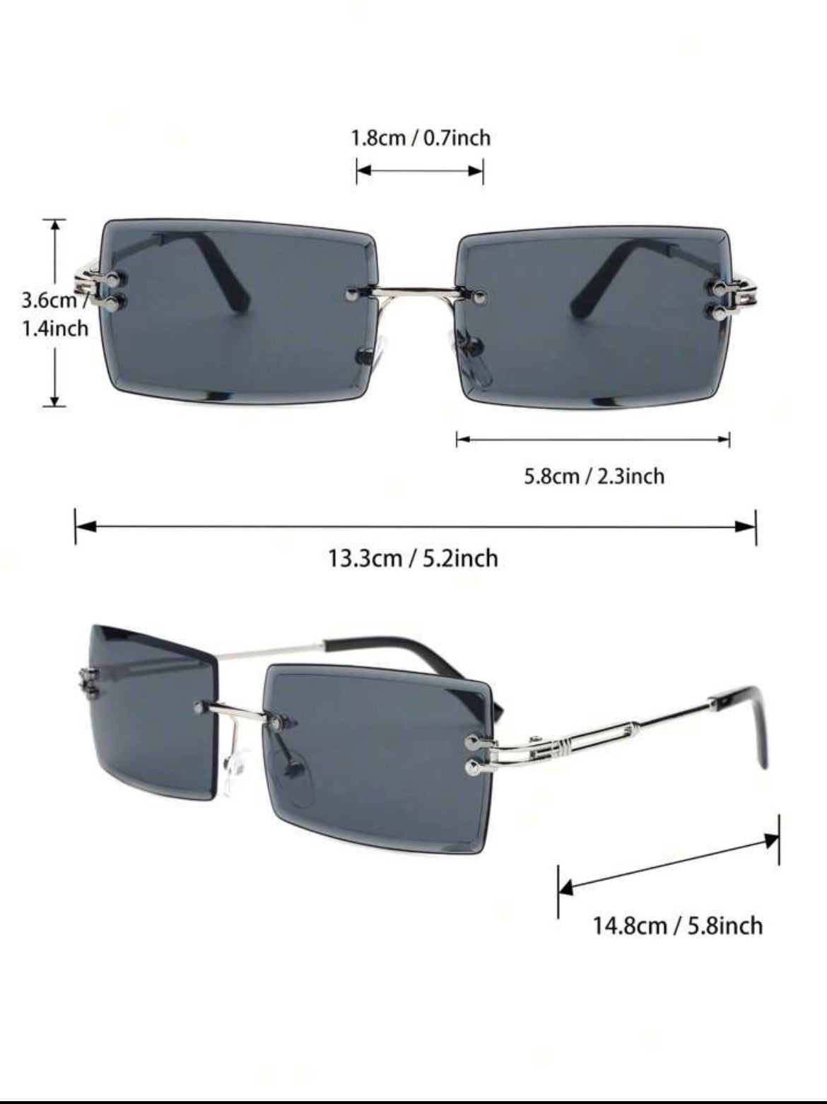 3pairs Men Metal Square Frame sunglasses.