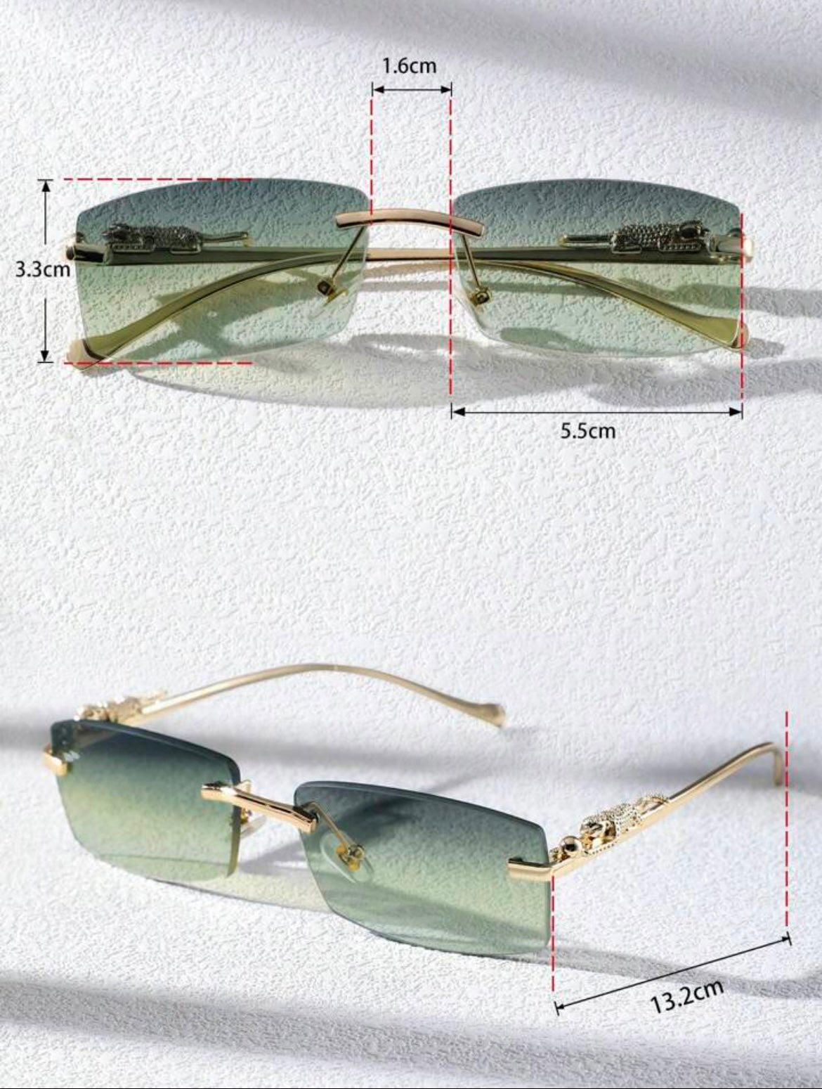 Men Square Rimless Fashion Glasses