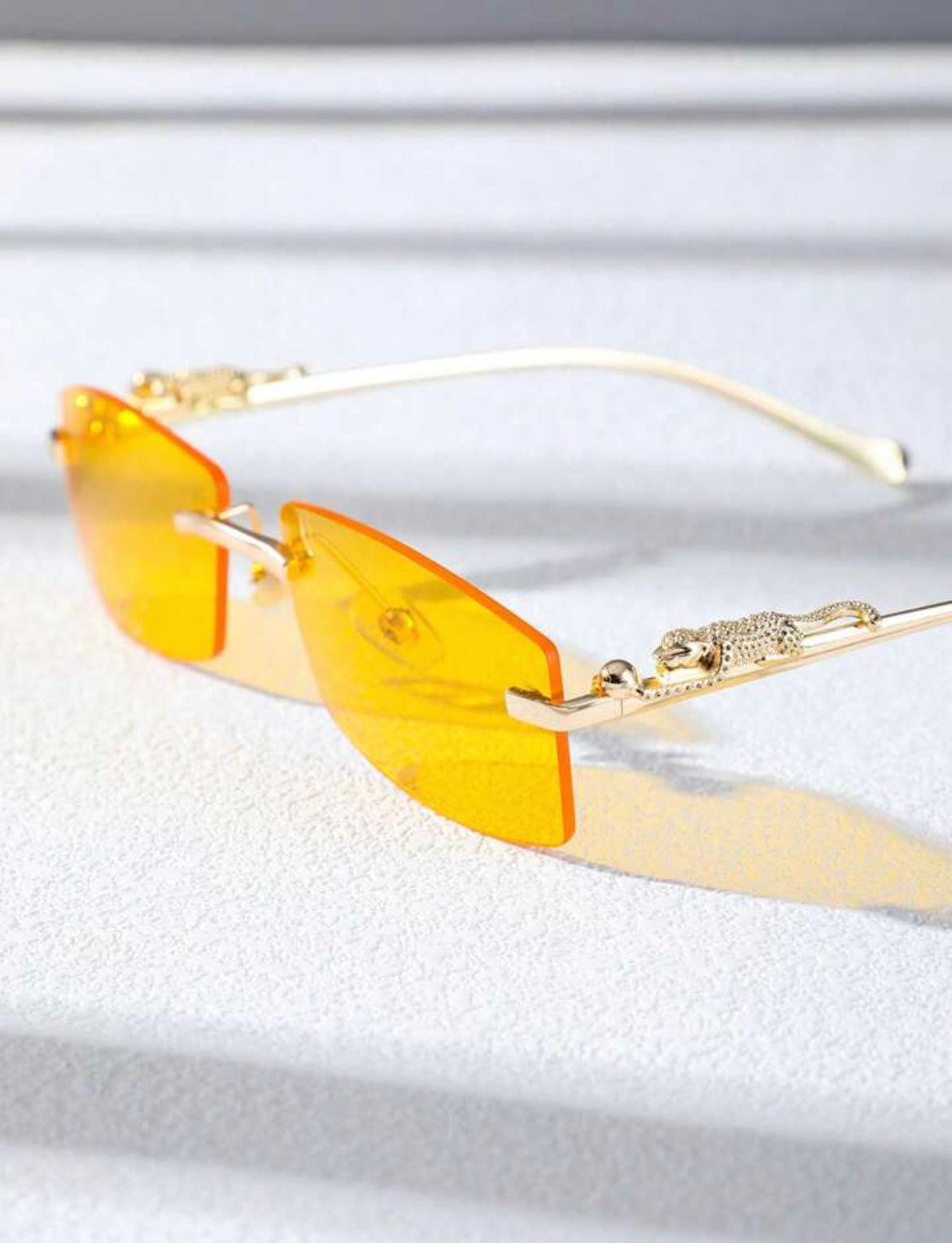 Men Square Rimless Fashion Glasses