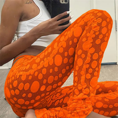 Dotted Mesh Stacked Leggings